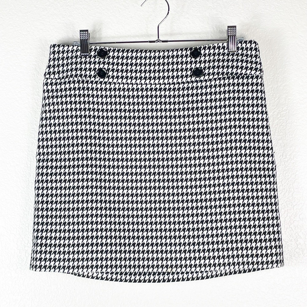 The Limited Y2K Women's Black White Houndstooth Mini Skirt Size 6 Office Siren